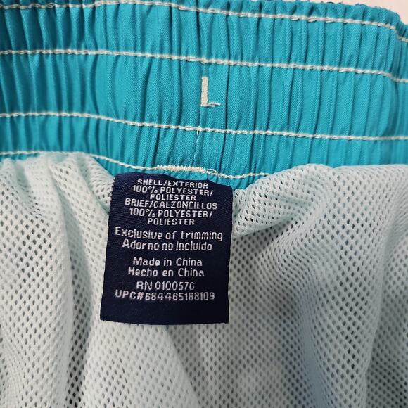 Windward Gingham Plaid Swim Trunks Shorts - Elastic Drawstring - Beach Large - Picture 2 of 5